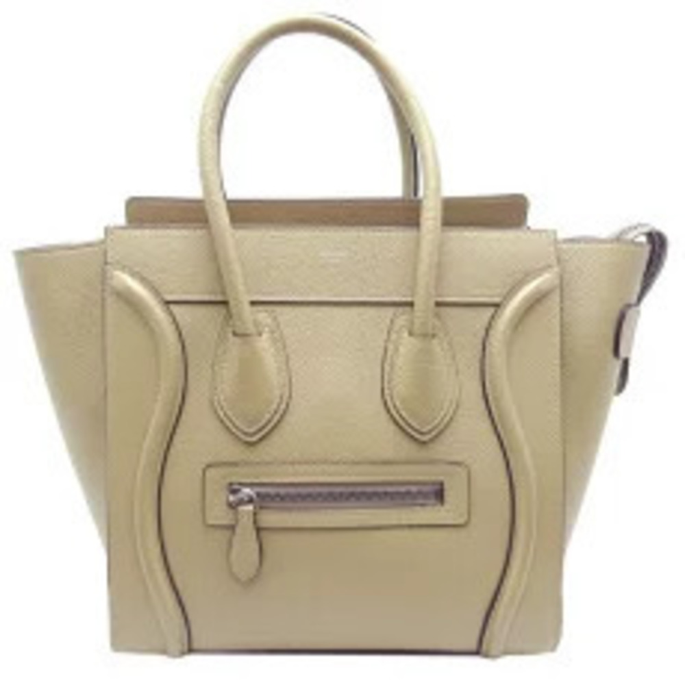 Celine Luggage Shopper Handbag Calfskin Dune Brown Beige
